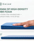Killer 10mm Thick Yoga Mat With Big Time Cushioning Plush NBR Foam Joint Relief For Beginners Pilates Stretching Floor Workouts Includes Cinch Strap Black Exercise Equipment showing 10mm thick foam layer.
