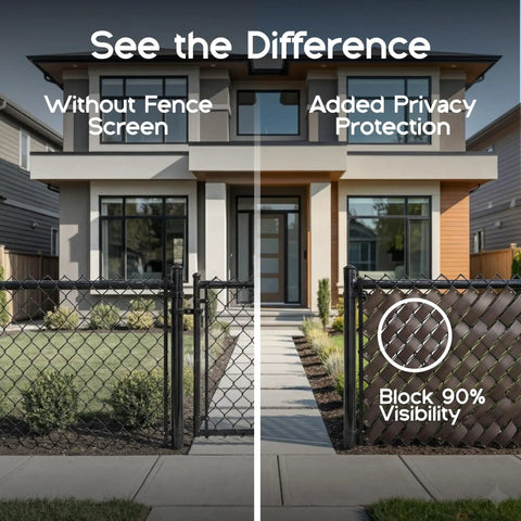 Obsidian Black Chain Link Fence Privacy Tape, 250 Ft Coverage, No Fuss Slat Privacy for Gardens, Patios, Balconies, and Yards comparison view