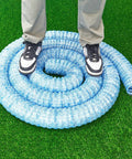Flexible 2 Inch Perforated French Drain Pipe With Nonwoven Fabric for yard lawn patio and landscape drainage coiled on grass