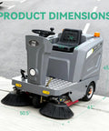 Top Shelf Ride On Floor Sweeper Kicking Dust At 92000 Sq Ft Per Hour with dimensions 61x50.5x45.5 inches for warehouse use.