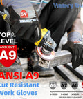 Heavy Duty Work Gloves With 3/4 Double Nitrile Coating, Ultra Abrasion-Resistant 18-Gauge Construction And Garden Grip, Water And Oil Proof, Anti Slip, Touchscreen Ready, PM3202, Black, Large being used in metal grinding.