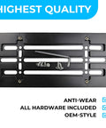 Dead Simple Front Bumper License Plate Bracket For Hyundai And Kia 2000 Through 2026 black mounting bracket with hardware included