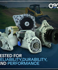 Starter for Case New Holland Tractor 12V 1.7kW CW PMGR 9 Tooth Direct Replacement with rugged design shown in showcase