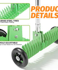 Thatch Rake For Lawn 15 Inch Dethatcher With Smooth Rolling Wheels Adjustable 0 To 15 Degrees 38 To 68 Inch Handle Heavy Duty
