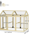 Dimensions of Large Wooden Chicken Coop With Run And Perches For Outdoor Backyard Farm 4.6 By 2.8 Feet Modular Design
