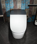 Slick Smart Toilet With 1.28 Gpf Dual Flush And Auto Open Close Lid Driven By Foot Sensor 1000g Map Flush Rating top view on dark floor