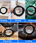 10X Magnifying Lamp With Light And Stand For Reading Crafts Jewelry Sewing in use for reading, sewing, soldering, engraving, crafting
