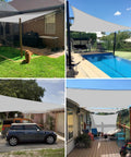 Built To Last Outdoor Rectangle Shade Sail Waterproof Sun Shade Canopy UV Block For Pergola Patio Backyard installed in various settings