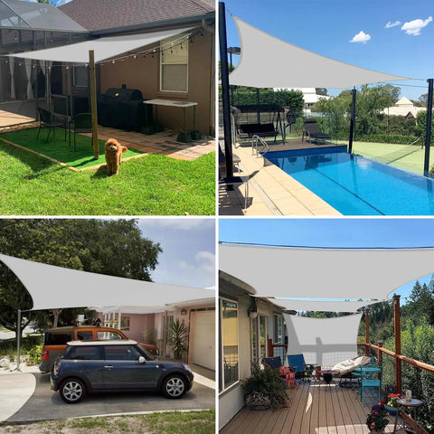Built To Last Outdoor Rectangle Shade Sail Waterproof Sun Shade Canopy UV Block For Pergola Patio Backyard installed in various settings