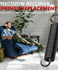 Heavy Duty Replacement Recliner Springs 4 7 8 Inch Extension Hardware Featuring Three Quarter Offset Hooks and Twenty Nine Coils for Smooth Lounging.