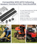 Steering Rack Service Kit For Lawn Tractors And Riding Mowers With Beefed Up Lower Bracket Rack Support And Pinions Built To Fit CC30 CC30H CC30E And R1000 Style Machines Replacement Parts showing components and compatible models list.
