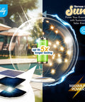 Fairy Floating Pool Lights Solar Powered 14 Inch Inflatable Waterproof LED Glow Balls For Pool Parties And Nighttime Swim Vibes Bright Outdoor Decor Easy Float And Light Up 2 Pack close-up showing solar panel and LED light feature