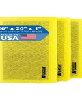 3 Pack Replacement Filter Pads For MicroPower Guard 20x20 Air Cleaner With Fiberglass Media And Activated Carbon Center, yellow.
