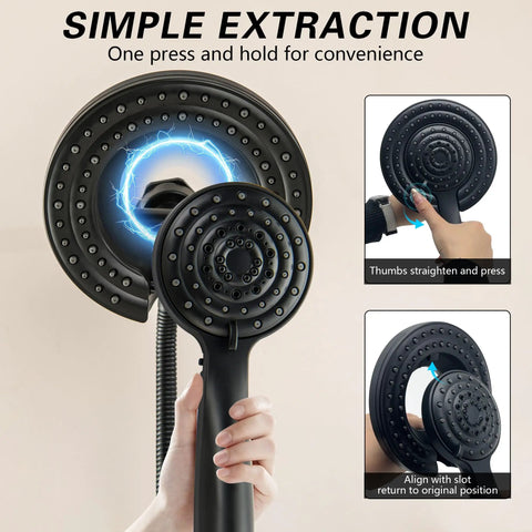 Matte Black Three Handle Shower Faucet Set With Long Tub Spout Perfect For Bathtub Shower Combo Complete Kit Includes Valve