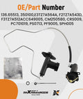 Pre-Filled Clutch Master Cylinder And Slave Cylinder Assembly For Ford F Series Trucks 1993-1997 F350 F250 HD F Super Duty 7.3L 7.5L V8 OHV OE 136.65513 Compatible Ready To Drop In displayed with part numbers on packaging background.