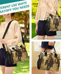 Desert Brown Insulated Cooler Bag Lunch Box Tote With Detachable Shoulder Strap Reusable Lunch Bag for Outdoor Picnics