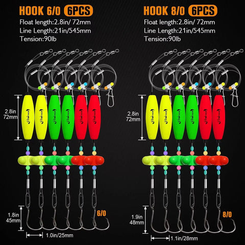 Take Down Catfish Rigs Set With Float Rigs And Rattles Santee Circle Hooks Size Six Oh Ready To Use Tackle 90Lb Leader Kit