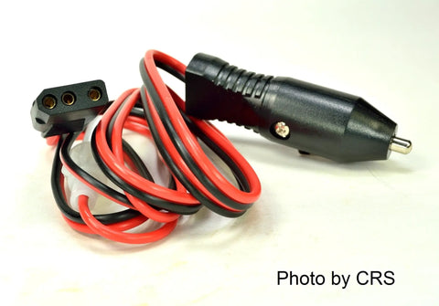 Beefy 6-Foot Heavy Duty Cigarette Lighter Power Cord With 3-Pin Socket For CB Ham Radios, 16 Gauge Wire, Includes 4 Amp Fuse in red