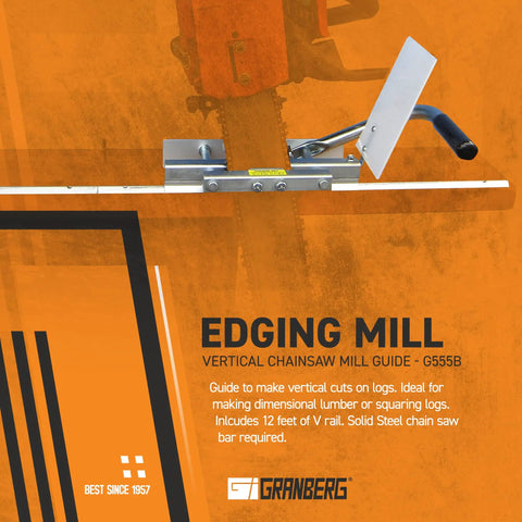 Portable Chainsaw Edging Mill For Vertical Cuts And Squaring Logs 24 Inch Bar Mini Mill Attachment With 12 Ft Rail