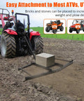 Heavy Duty Driveway Drag Harrow For ATV UTV And Garden Tractors 74 Inch Wide Tow Behind Harrow with pin style hitch leveling soil