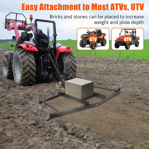 Heavy Duty Driveway Drag Harrow For ATV UTV And Garden Tractors 74 Inch Wide Tow Behind Harrow with pin style hitch leveling soil