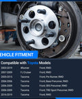 Front Wheel Bearing And Hub Assembly For Toyota Tacoma 2005 Through 2019 4Runner 2003 Through 2019 FJ Cruiser 2007 Through 2009 Six Lug With ABS