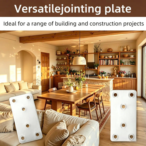 40 Pieces Stainless Steel Flat Mending Plates For Furniture Repair And Reinforcement Three And One Eighth By One Point Six Inch Heavy Duty Straight Braces For Cabinets Bookshelves And Wooden Fixes Silver Built To Last in a cozy living room.