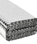 Premium Double Sided Reflective Insulation Roll 23.6 Inch By 10 Foot Aluminum Bubble Heat Barrier folded for easy storage.