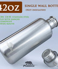 42oz Single Wall Stainless Steel Canteen With 24oz Nesting Camp Cup And Carrier Bag, Wide Mouth Water Bottle For Bushcraft