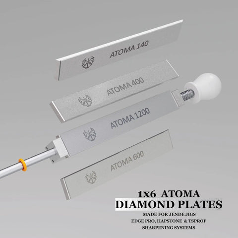 Diamond Sharpening Stone Plate 600 Grit for Edge Pro Hapstone TSProf Sharpener with Atoma 600, 140, 400, 1200 grit plates.