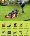 Man using 60 Feet Outdoor Extension Cord Waterproof All Weather Heavy Duty 16 Gauge 3 Prong With Covers Flexible 100 Percent Copper UL Listed Power Cable For Lawn Tools Garage Yard Gear connected to a lawn mower on grass.