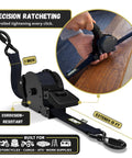 Auto Self Retracting Ratchet Straps 1 Inch By 15 Feet 4 Pack Heavy Duty Cargo Tie Down Straps with corrosion-resistant design