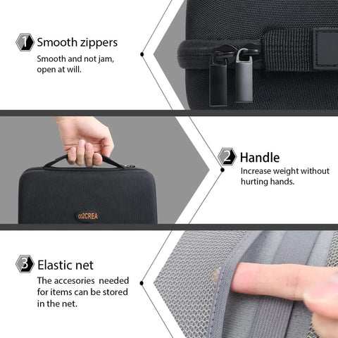 Boss Level Hard EVA Travel Gear Stash Case For Power Banks And Heavy Duty Electronics Accessories showcasing smooth zippers and a sturdy handle.