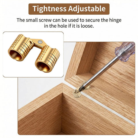 4 Pcs 8mm Hidden Brass Barrel Hinges For Jewelry Boxes And Small Furniture 180 Degree Concealed Hinges installation example