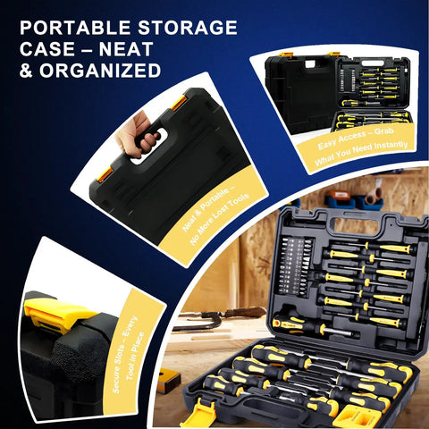 All In One Magnetic Screwdriver Set With Case for Home Repairs and DIY Projects Precision Bits and Flexible Shaft