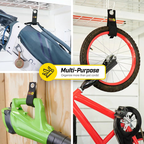 Heavy Duty Cable Organizer Straps 12 Pack for Hanging On Wall in Garage RV and Home Use Keeps Cords Tidy and Tangle Free