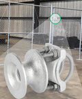 Mini Cantilever Gate Rollers Kit Fits Two And Three Eighths Inch Post And One And Five Eighths Inch Rail Sliding Gate Hardware Set Of Four Gen Two For Chain Link Fences Smooth Operation And Galvanized Steel Durability installed on fence