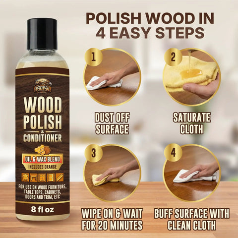 Native Bee Wax Wood Polish And Conditioner Blended With Bright Orange Oil Keep Your Furnishings Straight Up Pristine Restore Deep Color And Smooth Grain For A Clean Slick Shine 8 Oz steps to polish wood surfaces