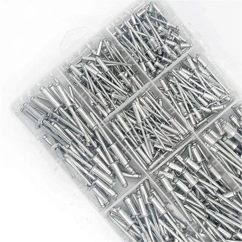 385 Piece Aluminum Dome Head Pop Rivets Kit For M3.2 And M4 Open End, tray of aluminum pop rivets