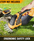Cordless Hedge Trimmer For DeWalt 20V Max Battery Tool Only No Battery Included shown on grass with ergonomic safety lock