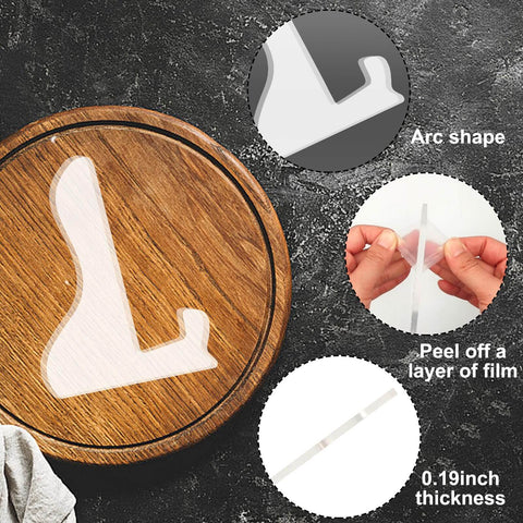DIYers Friendly Acrylic Cutting Board And Charcuterie Board Stand Templates With Router Guides And Tracing Stencils For Woodworking shown on wooden surface.