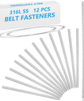 Top Shelf 316 Stainless Steel Conveyor Belt Fasteners 12 Inch Wire Hook Clips for 0.06 to 0.12 Inch PVC PU Belts, 12 pack in display.