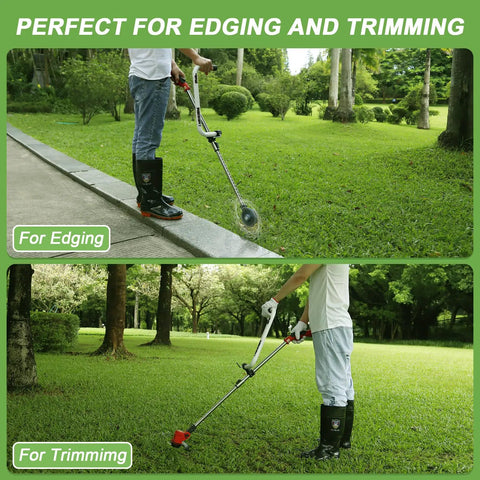 Person using Ergonomic Weedeater Handle Extension For String Trimmer Keeps You Standing Up Straight And A Back Saver For Edging And Trimming 17.7 Inch Lawn Care And Landscaping in garden