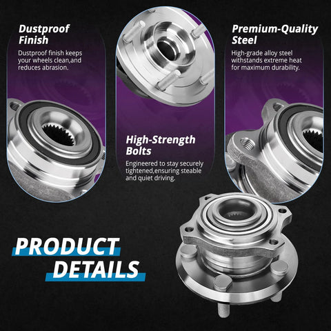 Front Wheel Bearing And CV Axle Front Replacement For Dodge Magnum Charger Challenger And Chrysler 300 AWD Models Compatible With 2005 2006 2007 2008 2009 2010 2011 2012 2013 2014 2015 2016 2017 2018 2019 2020 Durable OEM Grade Auto Parts Kit details with dustproof finish and high-strength bolts