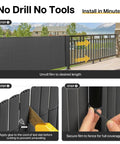 Installation steps for PVC Privacy Fence Screen 14mm 3 Rib Reinforced Textured Panel No Drill for Balcony and Garden Cladding.