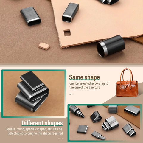 52 Shape Style Leather Hole Punch Kit With Leather Punch Mat And 3 Pcs Punching Pad Includes Nylon Hammer And Sound Absorbing Pad