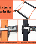 9.8 Feet Fire Escape Rope Ladder For Home Emergency Use showing size with polyester webbing and ladder stick measurements.