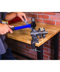 Person using Portable Clamp-On Third Hand Vise With One And A Half Inch And Two And A Half Inch Jaws That Rotates And Swivels For Jewelry Making, Hobbies And Crafts