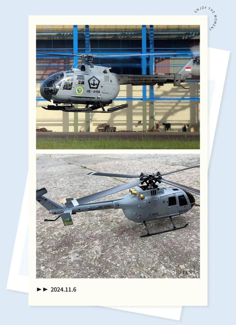 C186 Remote Control Helicopter For Adults 14 Plus Beginners To Pros, single rotor aileronless BO 105 style, grey, outdoor view
