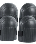 Hella Tough Dual Knee Guards For Mechanics And Tradesmen Job Site Ready Heavy Duty Protective Work Pads pair in black with hard shell design.